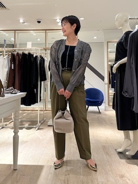 「タンクトップ」｜「アイテム（タンクトップ）」を使った、minaさん（レディース・157cm）の秋コーディネート