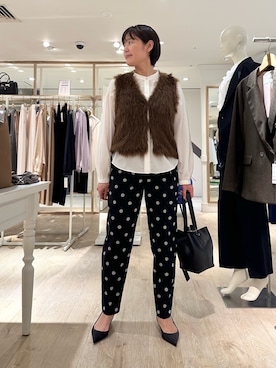 「ドットパンツ」｜minaさん（レディース・157cm）の秋コーディネート
