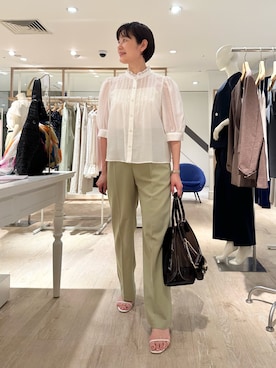 「NOLLEY’S（ノーリーズ）のアイテム」を使った、minaさん（レディース・157cm）の夏コーディネート