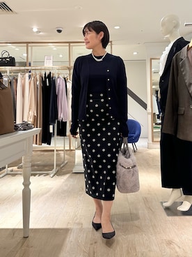 「アイテム（スカート）」を使った、minaさん（レディース・157cm）の秋コーディネート