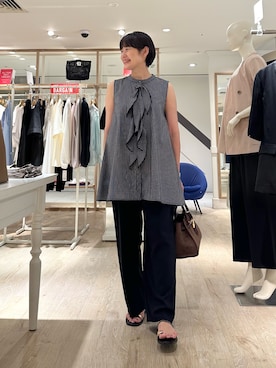 「NOLLEY’S（ノーリーズ）のアイテム」を使った、minaさん（レディース・157cm）の夏コーディネート