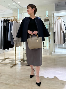 「ぺプラム」｜「アイテム（ブルゾン）」を使った、minaさん（レディース・157cm）の秋コーディネート