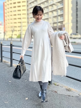 「NOLLEY’S Sophi（ノーリーズソフィ）のアイテム（その他アウター）」を使った、minaさん（レディース・157cm）の冬コーディネート