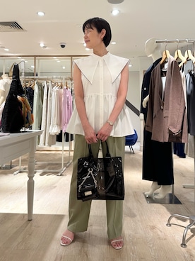 「NOLLEY’S（ノーリーズ）のアイテム」を使った、minaさん（レディース・157cm）の夏コーディネート
