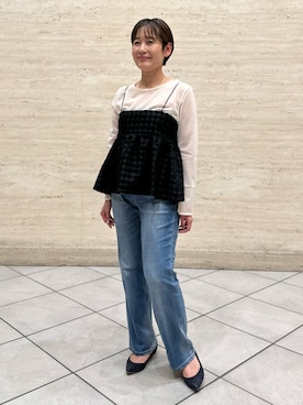 「チドリ柄」｜minaさん（レディース・157cm）の夏コーディネート