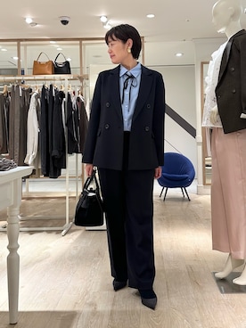 「アイテム（イヤリング）」を使った、minaさん（レディース・157cm）の秋コーディネート