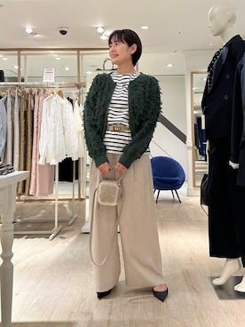 「アイテム（ベルト）」を使った、minaさん（レディース・157cm）の秋コーディネート