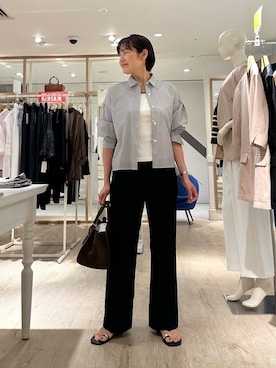 「アイテム（ブラウン系）」を使った、minaさん（レディース・157cm）の夏コーディネート