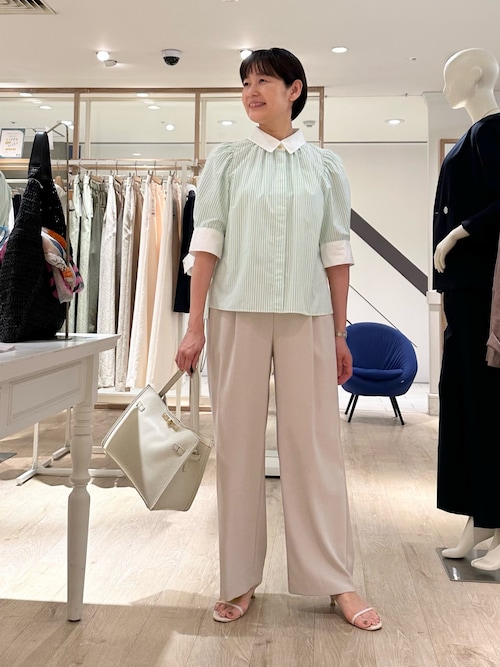 NOLLEY'S(ノーリーズ)パフスリーブ 半袖シャツ パフスリーブ半袖シャツブラウス（シャツ/ブラウス）｜NOLLEY'S