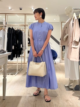 「NOLLEY’S（ノーリーズ）のアイテム（ワンピース/ドレス）」を使った、minaさん（レディース・157cm）の夏コーディネート