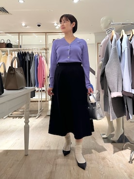 「アイテム（ソックス/靴下）」を使った、minaさん（レディース・157cm）の秋コーディネート