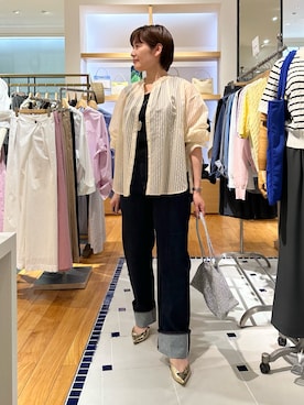 「NOLLEY’S（ノーリーズ）のアイテム（トップス）」を使った、minaさん（レディース・157cm）の春コーディネート