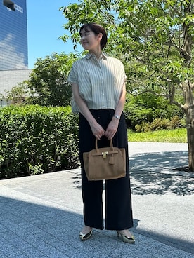 「アイテム（トートバッグ）」を使った、minaさん（骨格ストレート・レディース・157cm）の夏コーディネート