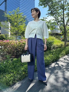 「grace grace （グラスグラス）の【grace grace/グラスグラス】カラーヤーンノット天然石ネックレス（ネックレス、その他）」を使った、minaさん（レディース・157cm）の春コーディネート