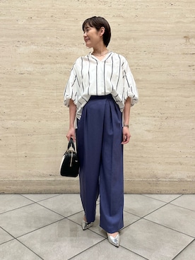 「grace grace （グラスグラス）の【grace grace/グラスグラス】カラーヤーンノット天然石ネックレス（ネックレス、その他）」を使った、minaさん（レディース・157cm）の春コーディネート