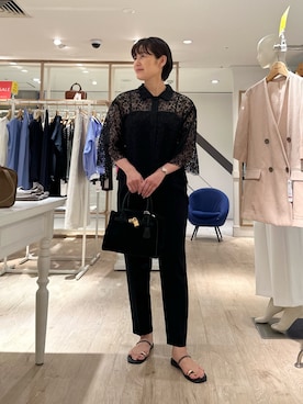 「NOLLEY’S（ノーリーズ）のアイテム（パンツ）」を使った、minaさん（骨格ストレート・レディース・157cm）の夏コーディネート