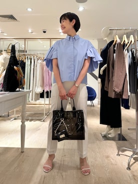 「NOLLEY’S（ノーリーズ）のアイテム」を使った、minaさん（レディース・157cm）の夏コーディネート