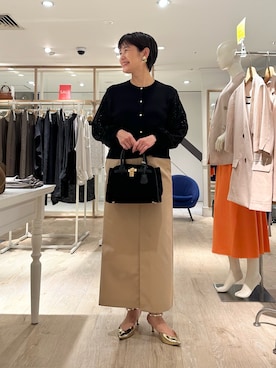 「アイテム（イヤリング）」を使った、minaさん（レディース・157cm）の夏コーディネート