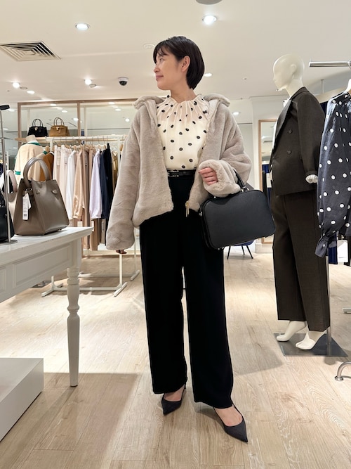 ウォッシャブルピンタックドットプリントブラウス（シャツ/ブラウス