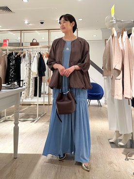 「NOLLEY’S（ノーリーズ）のアイテム（ブルゾン）」を使った、minaさん（レディース・157cm）の夏コーディネート