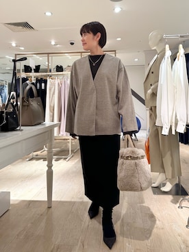 「アイテム（レッグウェア）」を使った、minaさん（レディース・157cm）の秋コーディネート