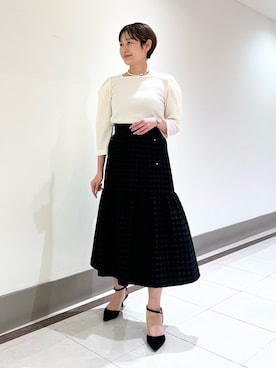 「チドリ柄」｜minaさん（レディース・157cm）の夏コーディネート