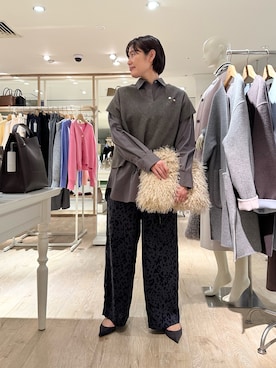 「アイテム（ベスト）」を使った、minaさん（レディース・157cm）の秋コーディネート