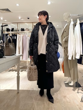 「アイテム（ダウンジャケット/コート）」を使った、minaさん（レディース・157cm）の秋コーディネート