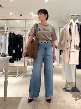 「アイテム（イヤリング）」を使った、minaさん（レディース・157cm）の夏コーディネート