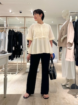 「NOLLEY’S（ノーリーズ）のアイテム（パンツ）」を使った、minaさん（骨格ストレート・レディース・157cm）の夏コーディネート