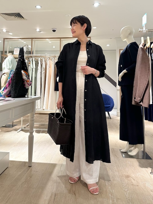 タグ付き NOLLEY’S フレンチリネンギャザースリーブシャツワンピース クーポン】【セール 50%OFF】◇【WEB限定】フレンチリネン