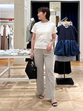 「NOLLEY’S（ノーリーズ）のアイテム（アクセサリー）」を使った、minaさん（レディース・157cm）の夏コーディネート