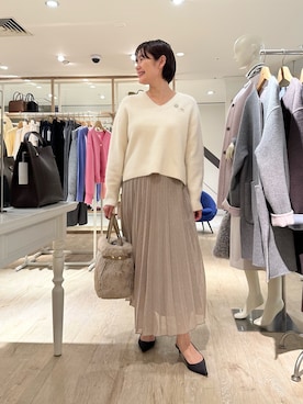 「grace grace （グラスグラス）の【grace grace/グラスグラス】スクエアビジュープッシュピン（リング）」を使った、minaさん（レディース・157cm）の秋コーディネート