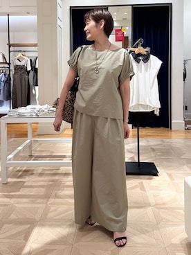 「アイテム（トートバッグ、その他）」を使った、minaさん（レディース・157cm）の夏コーディネート