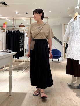 「アイテム（チャーム）」を使った、minaさん（レディース・157cm）の夏コーディネート