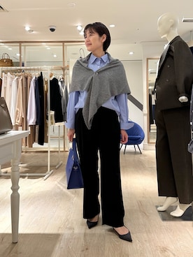 「アイテム（シャツ/ブラウス）」を使った、minaさん（レディース・157cm）の秋コーディネート