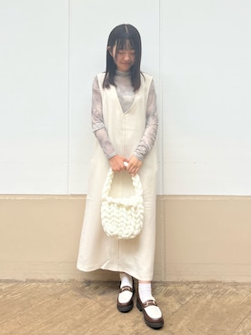 「ビットローファー」｜「アイテム（ワンピース）」を使った、Rukaさん（レディース・158cm）の夏コーディネート