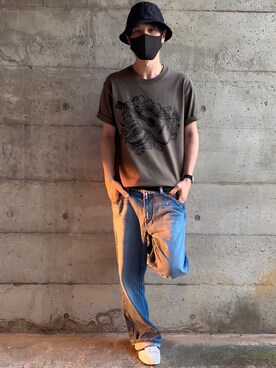 「ORIENT（オリエント）のアイテム」を使った、Yivさん（メンズ・177cm）の夏コーディネート