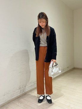 「Samansa Mos2 blue（サマンサモスモスブルー）のアイテム（パンツ、オレンジ系）」を使った、shiori(◡̈)/さん（レディース・163cm）の秋コーディネート