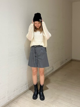 「ehka sopo（エヘカソポ）のアイテム（ニットキャップ/ビーニー）」を使った、shiori(◡̈)/さん（レディース・163cm）の秋コーディネート