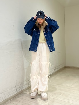 「ehka sopo（エヘカソポ）のアイテム（デニムジャケット）」を使った、shiori(◡̈)/さん（レディース・163cm）の春コーディネート