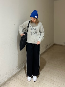 「Samansa Mos2 blue（サマンサモスモスブルー）のアイテム（帽子）」を使った、shiori(◡̈)/さん（レディース・163cm）の秋コーディネート