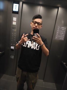 「EXAMPLE（エグザンプル）のアイテム」を使った、wanko1996さん（メンズ・165cm）の夏コーディネート
