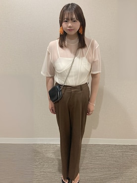 「アイテム（Tシャツ/カットソー）」を使った、TNKᡣ𐭩さん（レディース・167cm・40代）の夏コーディネート