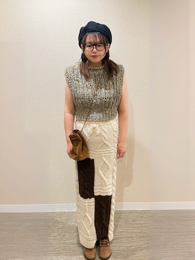 「アイテム（ハンチング/ベレー帽）」を使った、TNKᡣ𐭩さん（レディース・167cm）の秋コーディネート