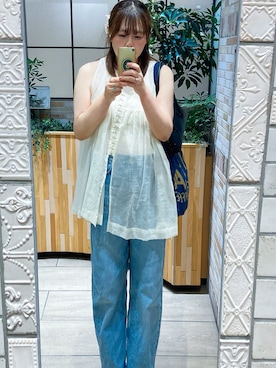 「Hellaのアイテム（トップス）」を使った、TNKᡣ𐭩さん（レディース・167cm）の夏コーディネート