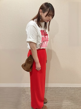 「k3&co.（ケイスリーアンドコー）のPRINT TEE（Tシャツ/カットソー）」を使った、TNKᡣ𐭩さん（レディース・167cm・40代）の夏コーディネート