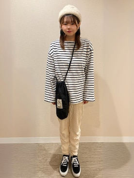 「アイテム（ニットキャップ/ビーニー）」を使った、TNKᡣ𐭩さん（レディース・167cm・40代）の秋コーディネート