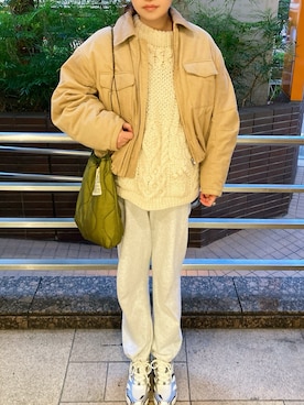 「アイテム（ジャケット/アウター、ベージュ系）」を使った、TNKᡣ𐭩さん（レディース・167cm）の冬コーディネート