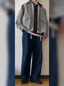「WYM LIDNM（ウィム バイ リドム）のアイテム（スウェット）」を使った、GFYさん（メンズ・167cm）の冬コーディネート